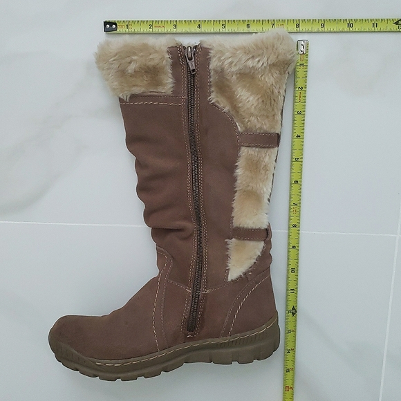 Naturalizer Brown Suede Leather Upper Faux Fur Shearling Lined Winter Boots Sz 7 - Picture 10 of 11